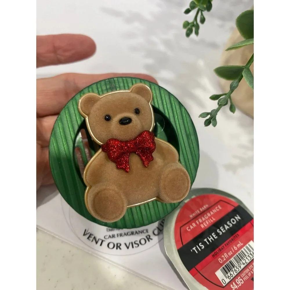 Bath & Body Works Christmas Holiday Car Vent Visor Clip with Refill